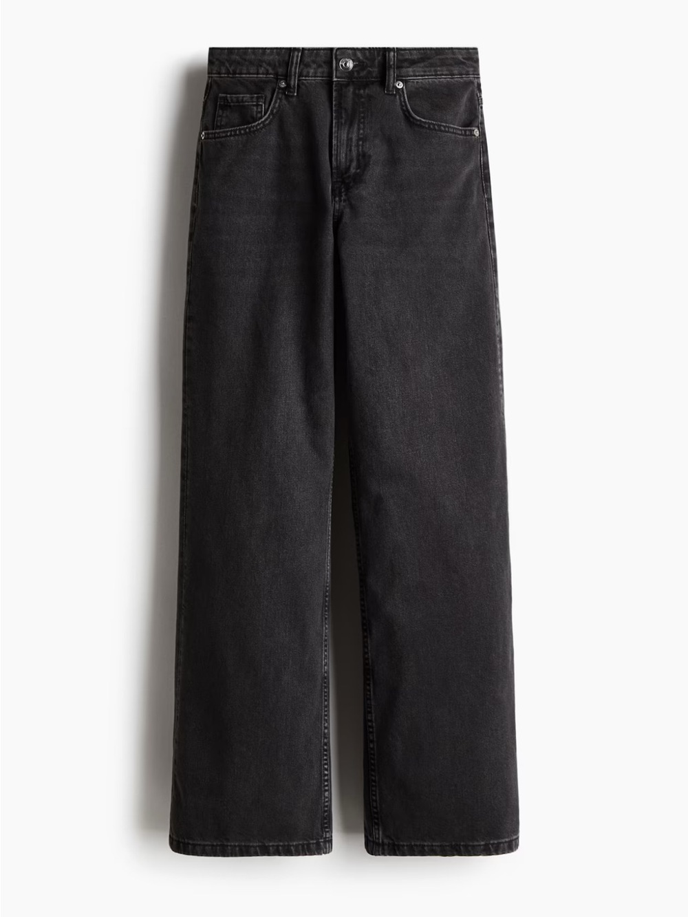 H&M Wide Leg High Waisted‎ Faded Black Jeans